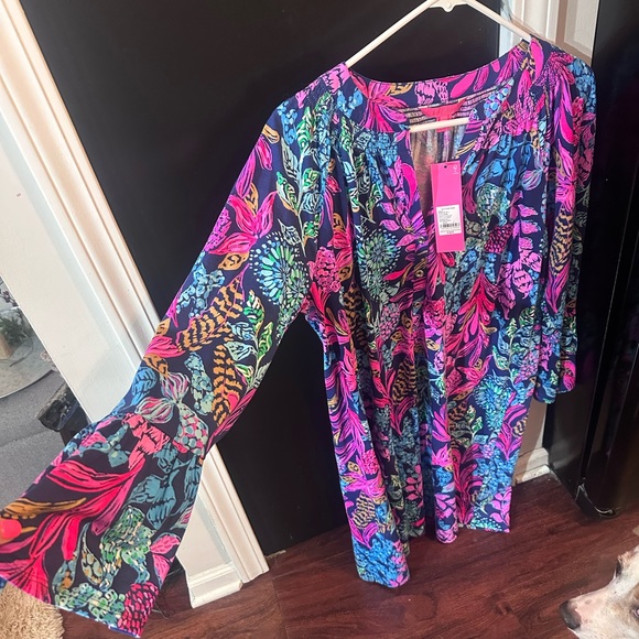Lilly Pulitzer Norris 3/4 Sleeve Dress – Calypso Coast – NWT Size L - Picture 9 of 10